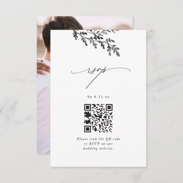 RSVP de Casamento com Código QR e Foto (Frente/Verso)