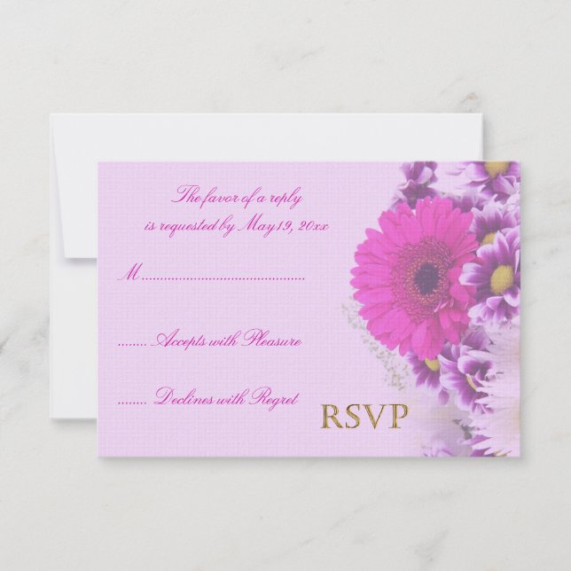 RSVP de Casamento com Flores Roxas (Frente)