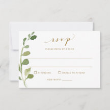 RSVP de Casamento com Meal Choice e Song Eucalyptu