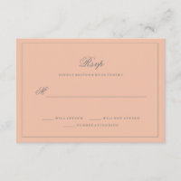 RSVP de Casamento Cor-de-Rosa Blush Elegante Simpl