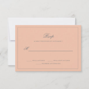 RSVP de Casamento Cor-de-Rosa Blush Elegante Simpl