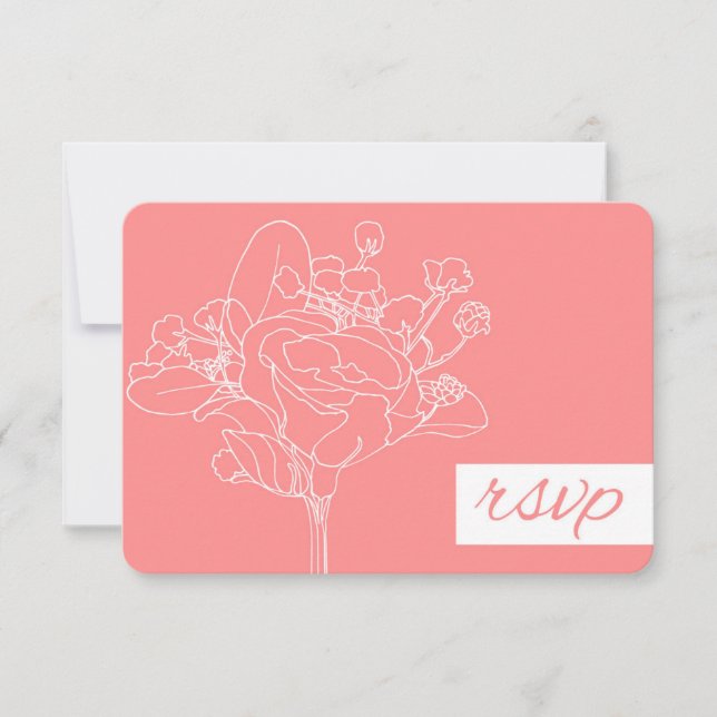 RSVP de Casamento (Coral) (Frente)