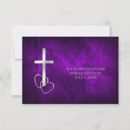 RSVP de Casamento Cruel de Silver Christian Cross