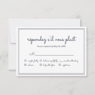 RSVP de Casamento Cursivo de Script Simples Minima