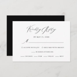 RSVP de Casamento da Caligrafia Branca Elegante