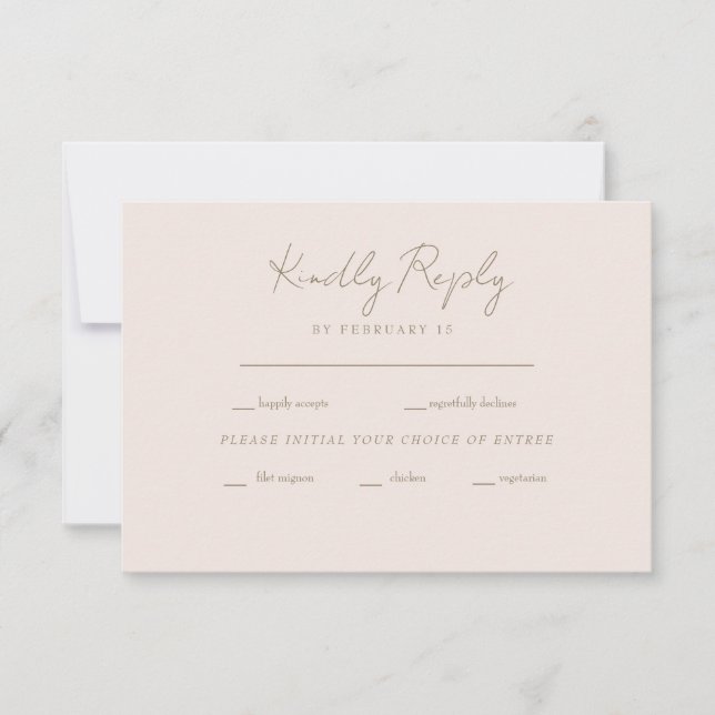 RSVP de Casamento da Noiva de Blushing Faithful (Frente)