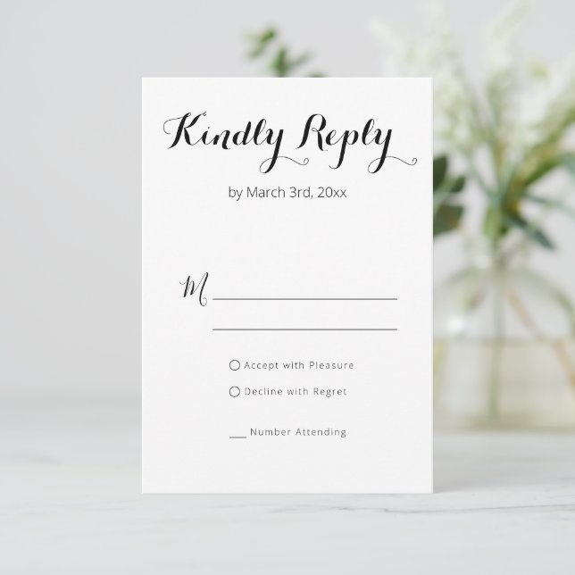 RSVP de Casamento da Simples Tipografia (Em pé/Frente)