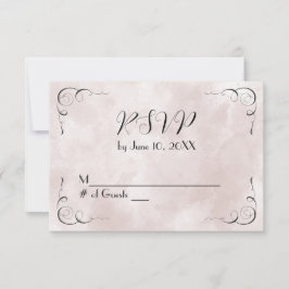 RSVP de Casamento de Abstrato de Aquarela Rosa
