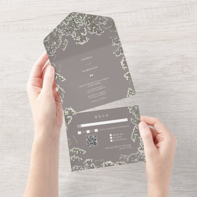 RSVP de Casamento de Ametist Breath do Bebê (Aba destacável)