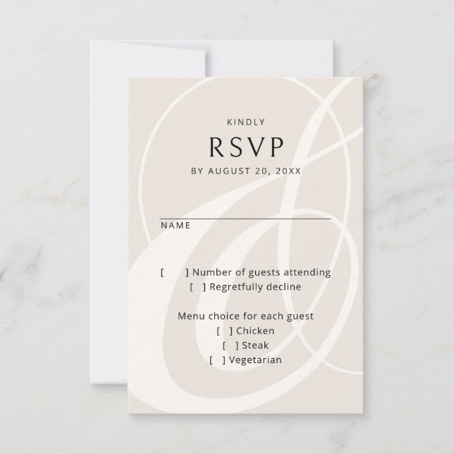 RSVP de Casamento de Ampersand de Champagne de Scr (Frente)