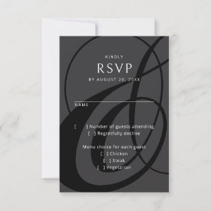 RSVP de Casamento de Ampersand Preto de Script Mod