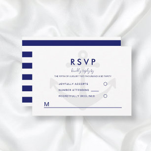 RSVP de Casamento de Âncora Náutica Moderna