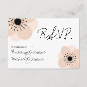 RSVP de Casamento de Anemone Francês Rosa