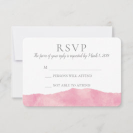 RSVP de Casamento de Aquarela de Algodão Rosa Cand