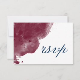 RSVP de Casamento de Aquarela do Website Burgundy 
