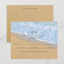 RSVP de Casamento de Areia Tropical Beach Initials