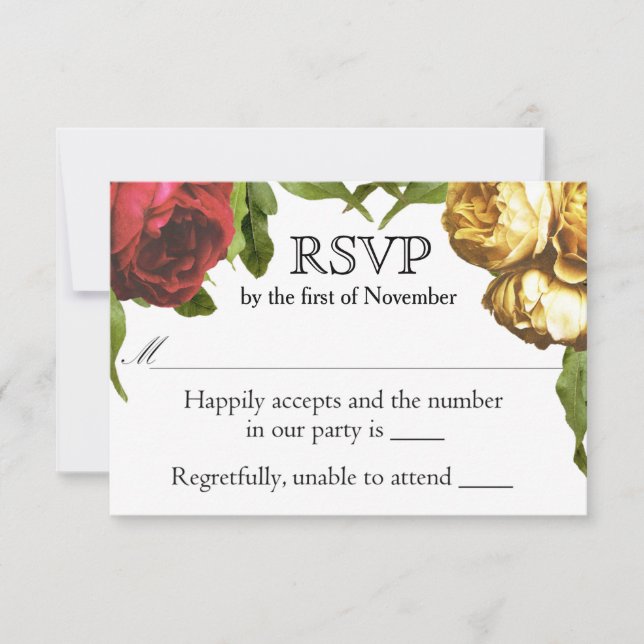 RSVP de Casamento de Artista Floral (Frente)