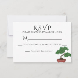 RSVP de Casamento de Árvore Bonsai