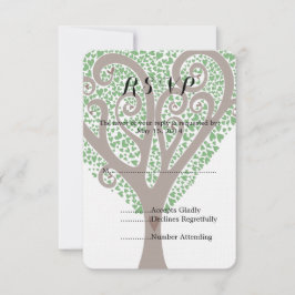 RSVP de Casamento de Árvore de Corações