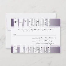 RSVP de Casamento de Árvore de Nuvem Roxo