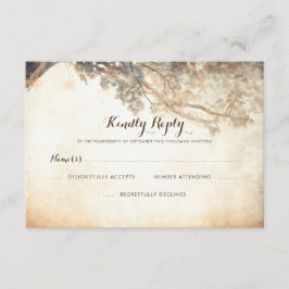 RSVP de Casamento de Árvore Rustic Branches Outdoo