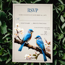 RSVP de Casamento de Aves Bluebird primavera