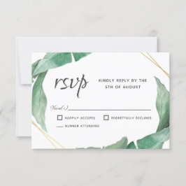 RSVP de Casamento de Banana Tropical Exótica Deixa