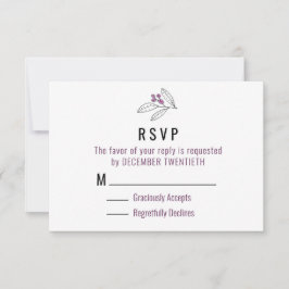 RSVP de Casamento de Berries Roxos Minimalista