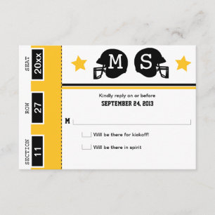 RSVP de Casamento de Bilhetes de Futebol