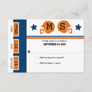 RSVP de Casamento de Bilhetes de Futebol