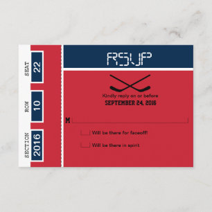 RSVP de Casamento de Bilhetes de Hockey