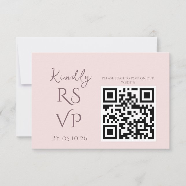RSVP de Casamento de Blush e Prune Chic Mínimo (Frente)