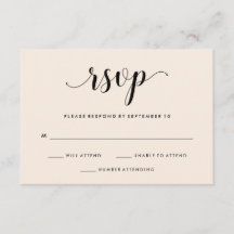 RSVP de Casamento de Blush Elegante