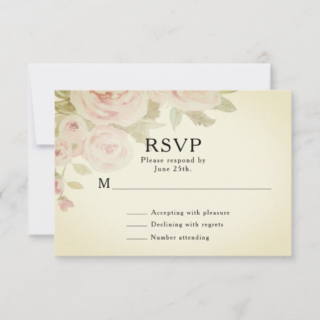 RSVP de Casamento de Boho Boho, Rosa Rosa Rosa Ros (Frente)