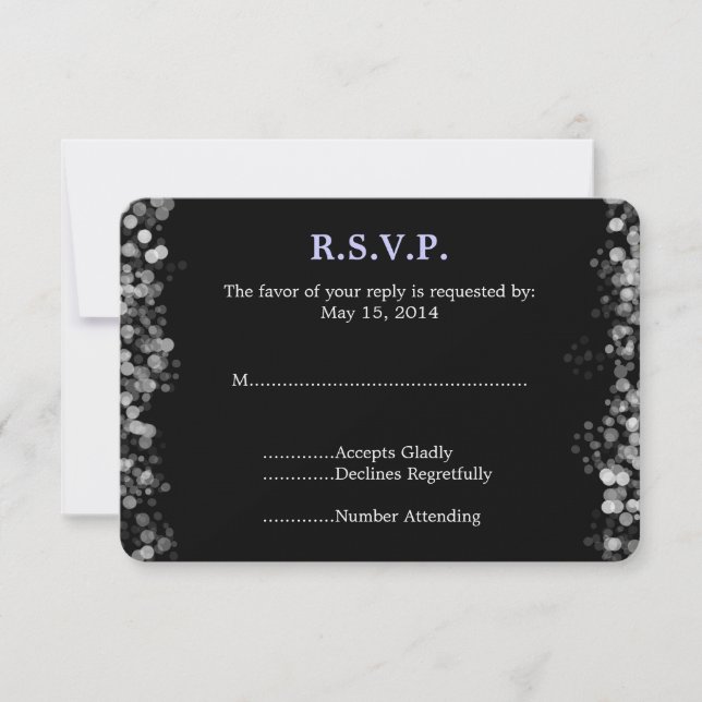 RSVP de Casamento de Bokeh Negro e Branco (Frente)