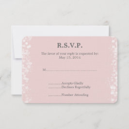 RSVP de Casamento de Bokeh Rosa e Branco