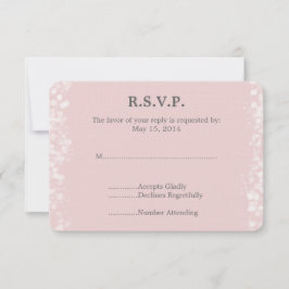 RSVP de Casamento de Bokeh Rosa e Branco