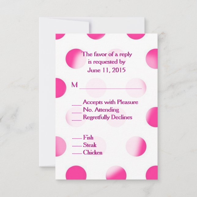 RSVP de Casamento de Bolinhas Rosa (Frente)
