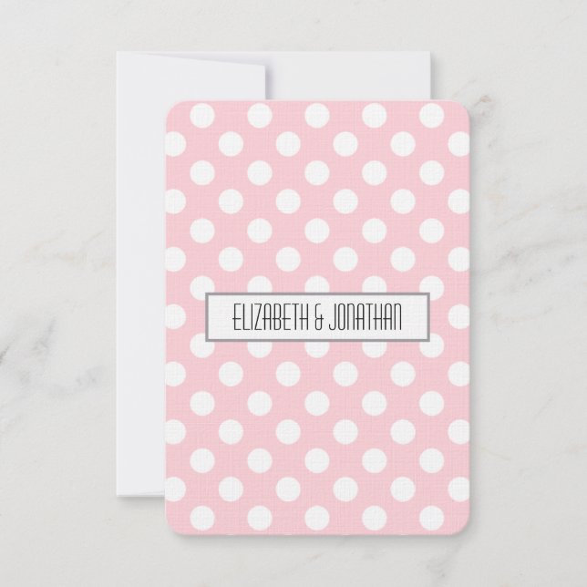 RSVP de Casamento de Bolinhas Rosa Ultra Moderno (Frente)