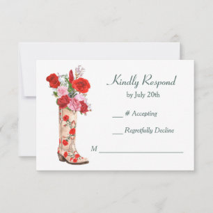 RSVP de Casamento de Boot Ocidental
