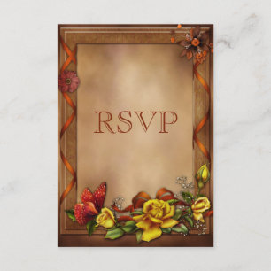 RSVP de Casamento de Borboletas e Rosas Elegantes