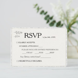 RSVP de Casamento de Borda Deckled de Faux Moderno