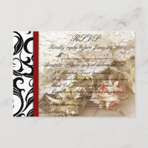 RSVP de Casamento de Burgundy Swirl