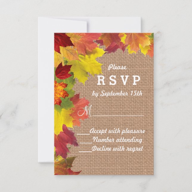 RSVP de Casamento de Burlap (Frente)