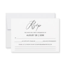 RSVP de Casamento de Caligrafia com Letra de Mão