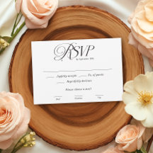 RSVP de Casamento de Caligrafia Elegante Moderno