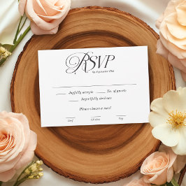 RSVP de Casamento de Caligrafia Elegante Moderno