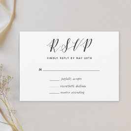 RSVP de Casamento de Caligrafia Moderna
