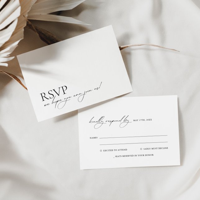 RSVP de Casamento de Caligrafia Moderna e Elegante (Criador carregado)