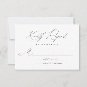 RSVP de Casamento de Caligrafia Moderna Minimalist